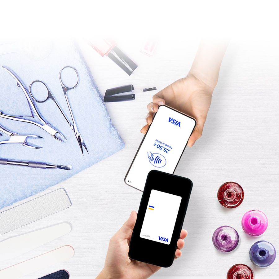 paying contactless on nail salon