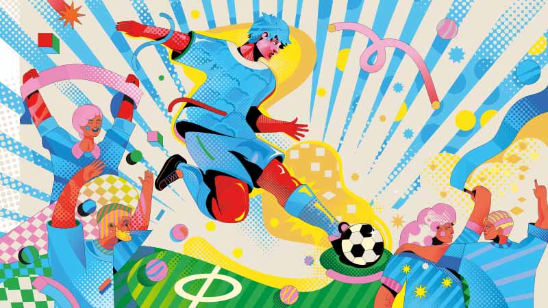 Artwork by Johann Azancot (YoAz) from France, created for Visa’s Reimagine FIFA World Cup 2026 collaboration.